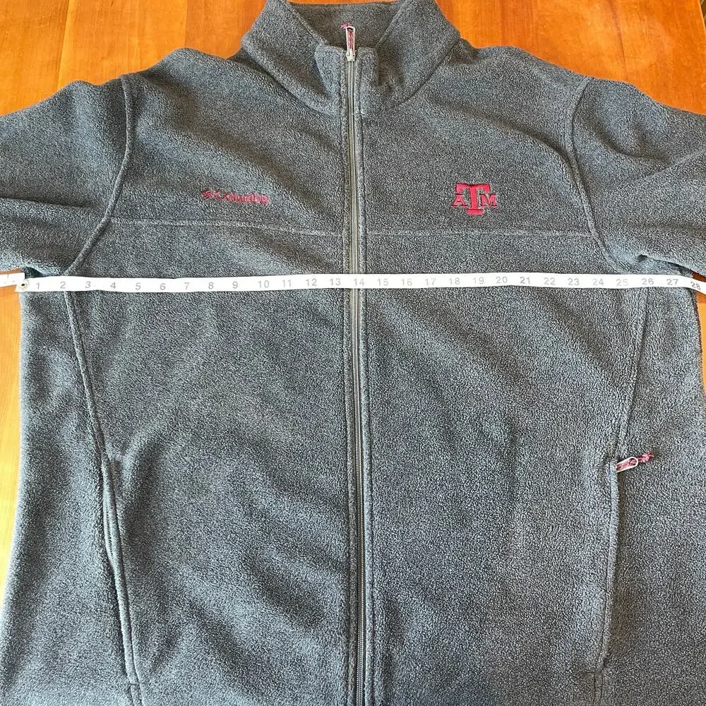 Columbia Texas A&M Aggies Full Zip Fleece Jacket Gray 2XL NCAA